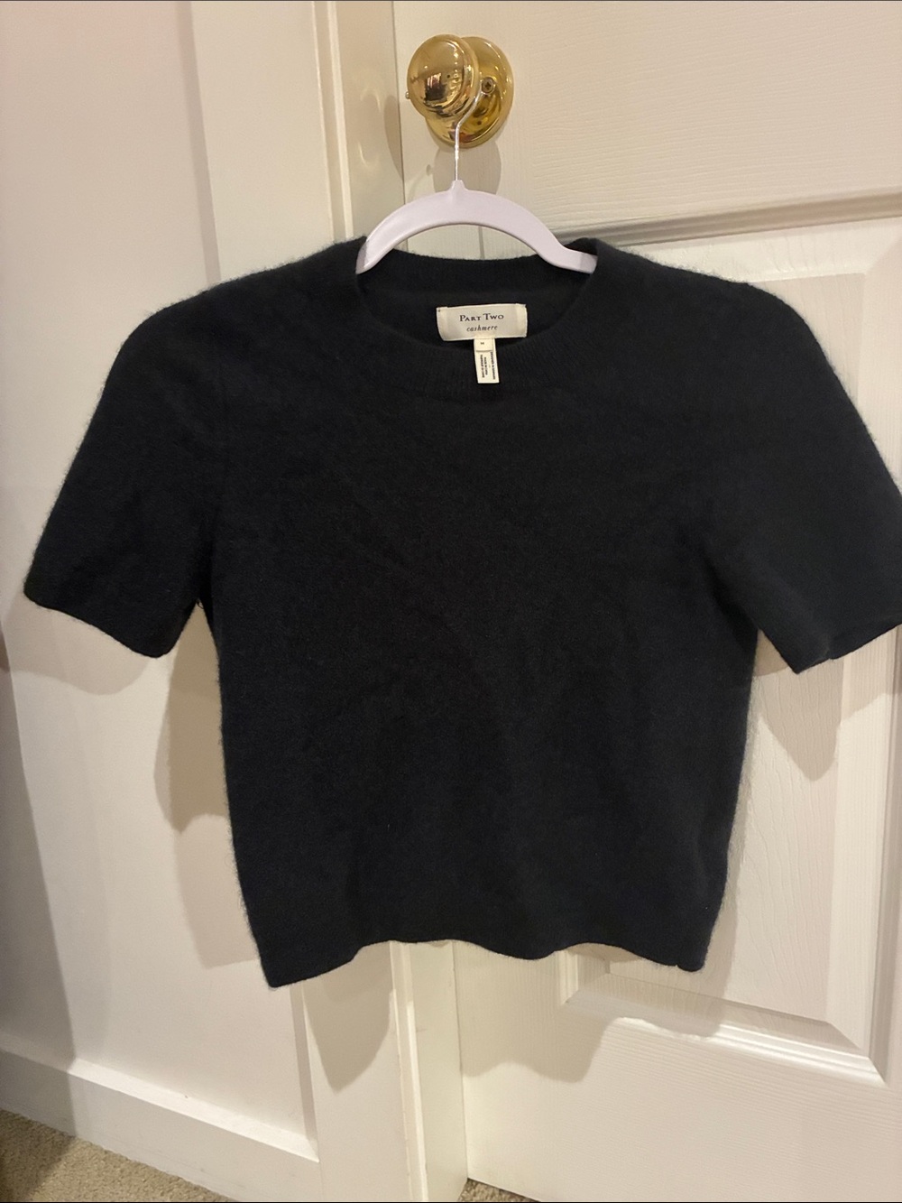 Cashmere Black Short-Sleeve Top